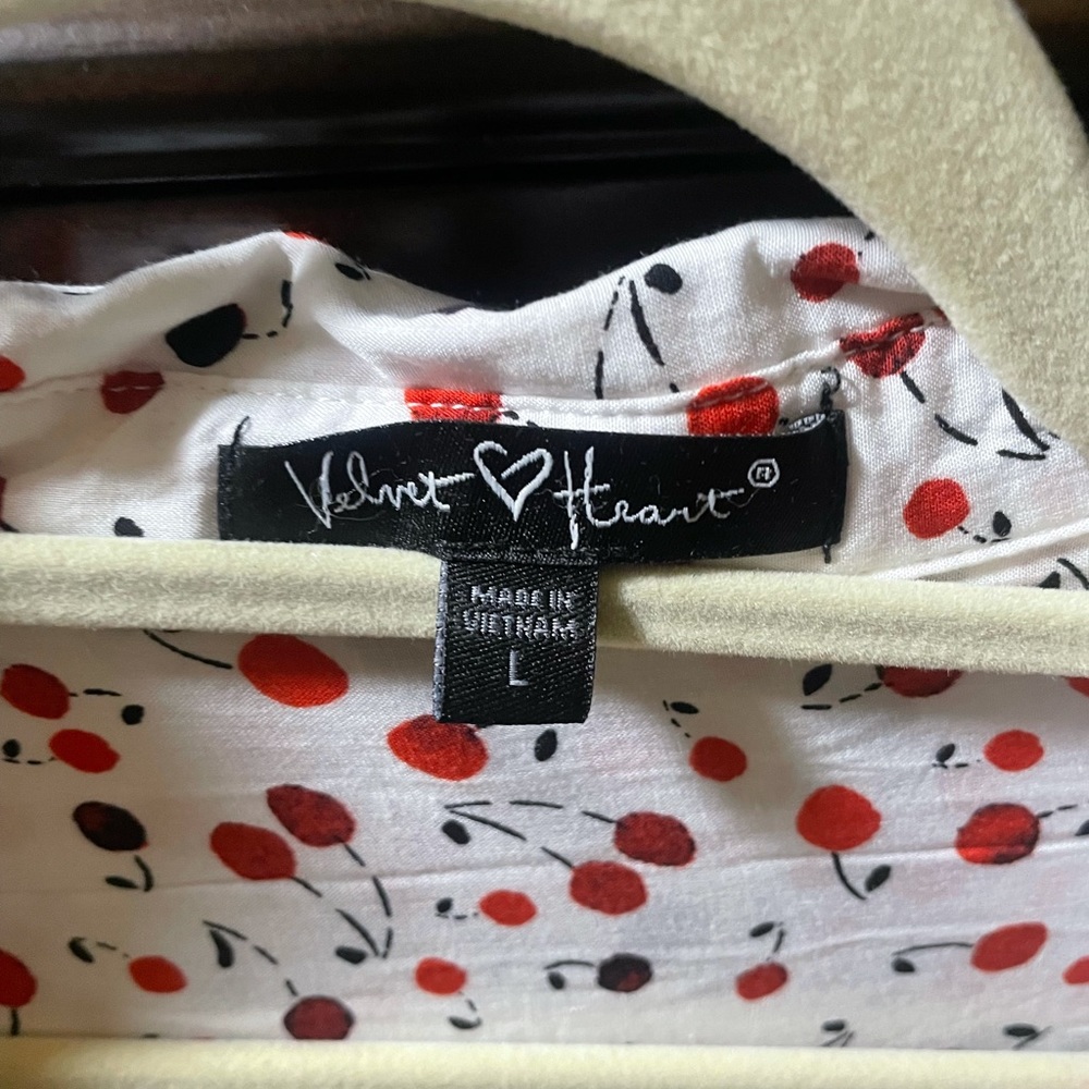 White cherry button down - Picture 3 of 4